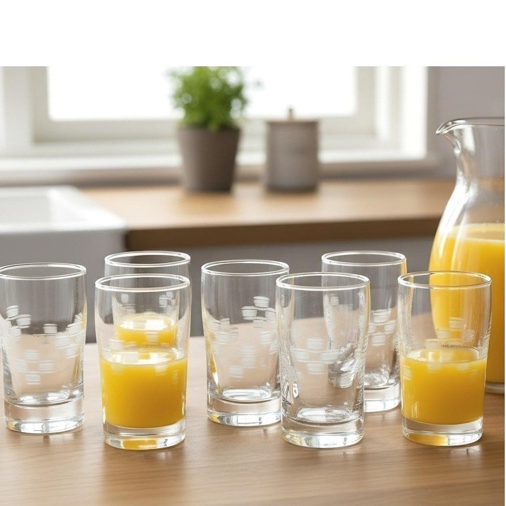Vintage‎ Libbey Juice Glasses, Set of 8, 60's MCM, Windsor Etched Retro Tumbler